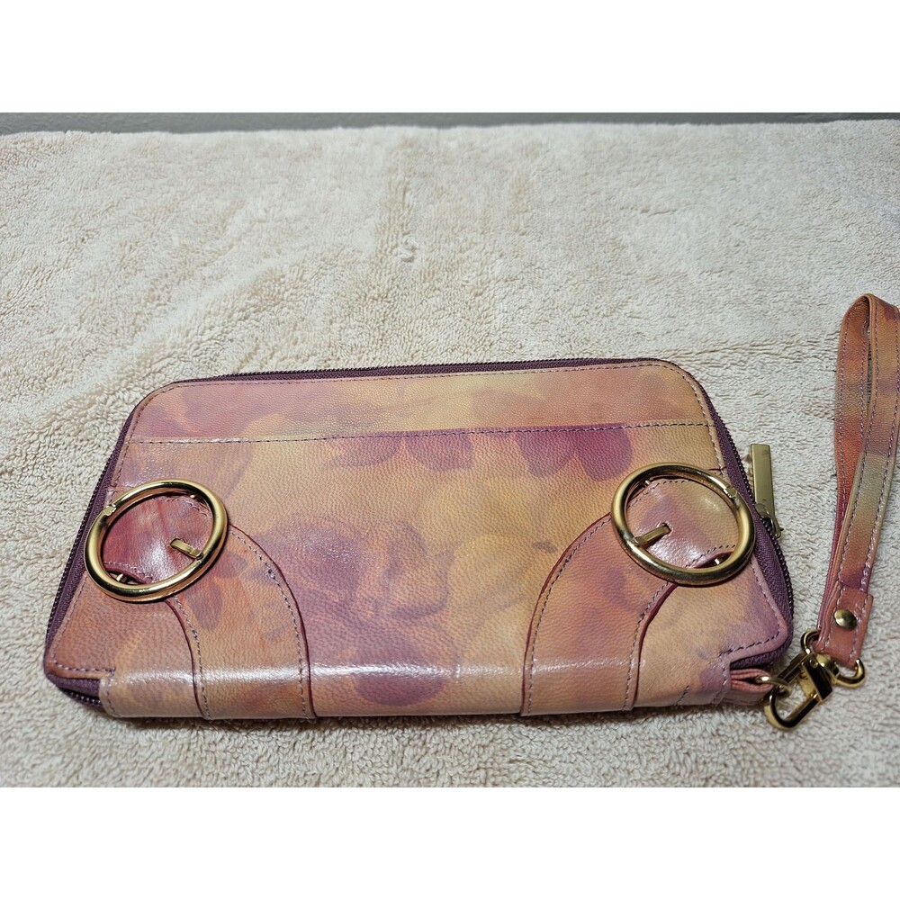 Leather wallet hand painted genuine leather